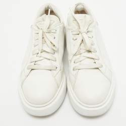 Pre Owned Prada White Leather Low Top Sneakers Size 39