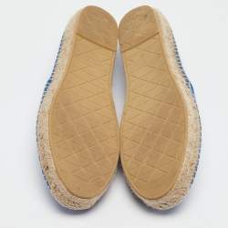 Prada Blue Canvas Espadrille Flats Size 40