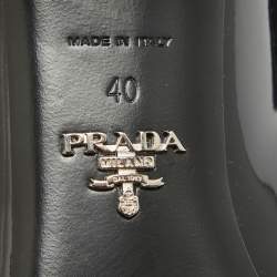 Prada Black Patent Leather Mary Jane Block Heel Pumps Size 40