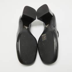 Prada Black Patent Leather Mary Jane Block Heel Pumps Size 40