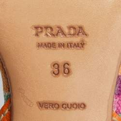 Prada Multicolor Leather Printed Ankle Strap Sandals Size 36