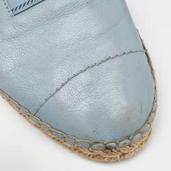 Prada Blue Leather Espadrille Flats Size 41