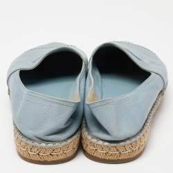 Prada Blue Leather Espadrille Flats Size 41
