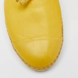 Prada Yellow Leather Espadrilles Slip On Loafers Size 39