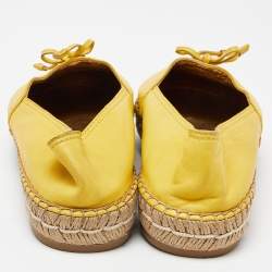 Prada Yellow Leather Espadrilles Slip On Loafers Size 39