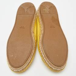 Prada Yellow Leather Espadrilles Slip On Loafers Size 39