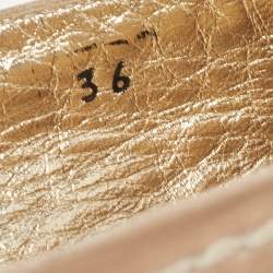 Prada Beige Leather Peep Toe Espadrilles Platform Flats Size 36