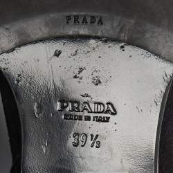 Prada Black Nubuck Leather Ankle Boots Size 39.5
