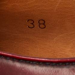 Prada Maroon Leather Platform Derby Size 38