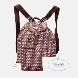 Pre Owned Prada Pink Tessuto Stampato Backpack