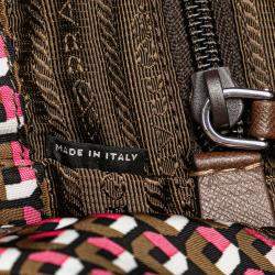 Pre Owned Prada Pink Tessuto Stampato Backpack