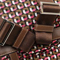 Pre Owned Prada Pink Tessuto Stampato Backpack