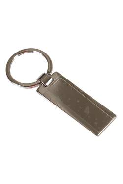 Prada Red Enamel Silver Tone Keychain