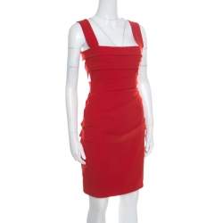 Preen by Thornton Bregazzi Ruby Red Asymmetric Bandage Detail Dew Bodycon Dress L