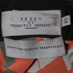 Preen by Thornton Bregazzi Multicolor Starbox Print Silk Sleeveless Midi Shirt Dress XS