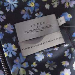 Preen by Thornton Bregazzi Blue Flower Print Cotton Morgan Flounce Dress S