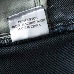 مملوكة مسبقًا Preen Line Blue Patch Denim Pencil Skirt L 