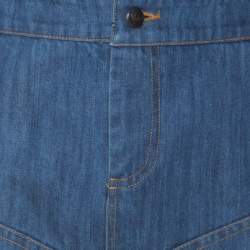 مملوكة مسبقًا Preen Line Blue Patch Denim Pencil Skirt L 