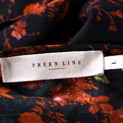 Preen Line Navy Blue Flower Print Viscose Vivian Dress L