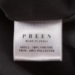 Preen Line Navy Blue Flower Print Viscose Vivian Dress L