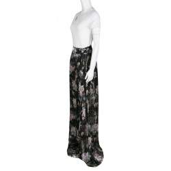 Preen By Thornton Bregazzi Floral Print Devore Chiffon Adria Maxi Wrap Skirt S