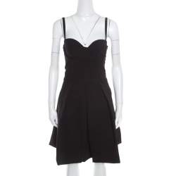 Preen by Thornton Bregazzi Black Pleated Corset Ted Felini Dress M