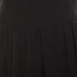 Pre Owned Preen by Thornton Bregazzi Black Plunge Neck Ted Satin Flo Dress XL