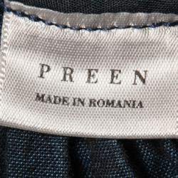 Preen Line Indigo Embroidered Chambray Sleeveless Alabama Dress XS