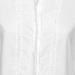 Pre Owned قميص برين باي ثورونتون بريغازي قطن بوبلين أبيض حلقات مزينة أكمام طويلة M