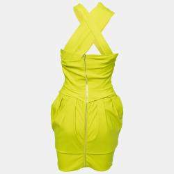 Pre Owned فستان كوكتيل برين باي ثرونتون بريغازي اخضر سيترس سترتش S