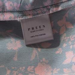 Preen Red Floral Print Crepe Button Down Shirt L