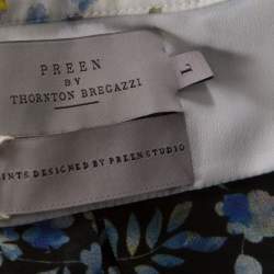 Preen Multicolor Floral and Striped Print Crepe Button Down Shirt L