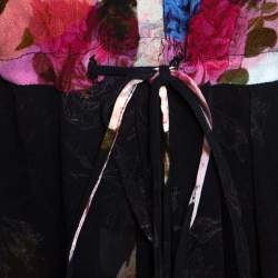 Pre Owned Preen by Thornton Bregazzi Multicolor Floral Print Sheer Georgette Shirt Dress M