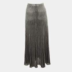 Pre Owned Proenza Schouler Black /Sliver Lurex Knit Sheer Maxi Skirt XS