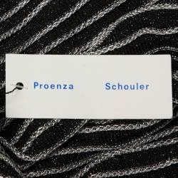 Pre Owned Proenza Schouler Black /Sliver Lurex Knit Sheer Maxi Skirt XS