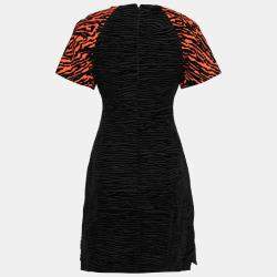 Proenza Schouler Multicolor Tiger Stripe Flocked Print Cut Out Dress S