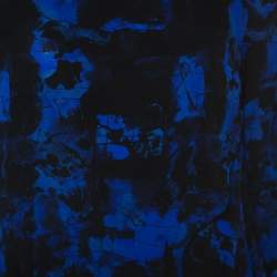 Proenza Schouler Indigo Graffiti Print Silk Layered Top S