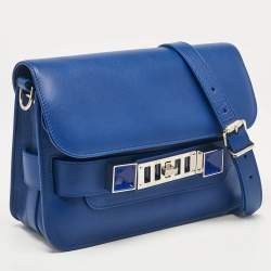 Pre Owned Proenza Schouler Blue Leather Mini Classic PS11 Shoulder Bag