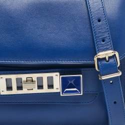 Pre Owned Proenza Schouler Blue Leather Mini Classic PS11 Shoulder Bag