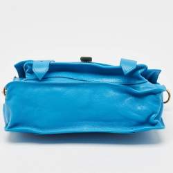 Proenza Schouler Blue Leather Tiny PS1 Top Handle Bag