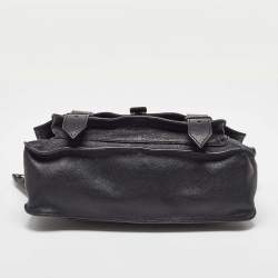 Proenza Schouler Black Leather Tiny PS1 Top Handle Bag