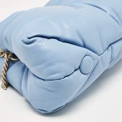 Pre Owned Proenza Schouler Light Blue Leather Puffy Tobo Chain Bag