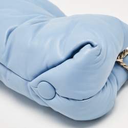 Pre Owned Proenza Schouler Light Blue Leather Puffy Tobo Chain Bag