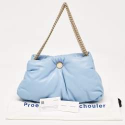 Pre Owned Proenza Schouler Light Blue Leather Puffy Tobo Chain Bag