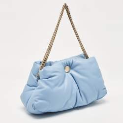Pre Owned Proenza Schouler Light Blue Leather Puffy Tobo Chain Bag