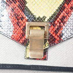 Pre Owned Proenza Schouler Multicolor Canvas/Leather and Python Embossed Leather Medium PS1 Keepall Bag