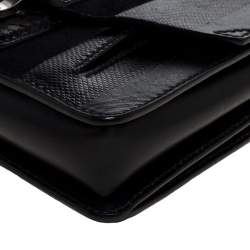 Pre Owned Proenza Schouler Black Leather, Suede and Snakeskin Wristlet Clutch