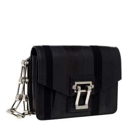 Pre Owned Proenza Schouler Black Leather, Suede and Snakeskin Wristlet Clutch
