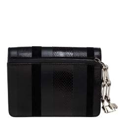 Pre Owned Proenza Schouler Black Leather, Suede and Snakeskin Wristlet Clutch