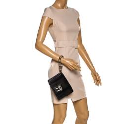 Pre Owned Proenza Schouler Black Leather, Suede and Snakeskin Wristlet Clutch